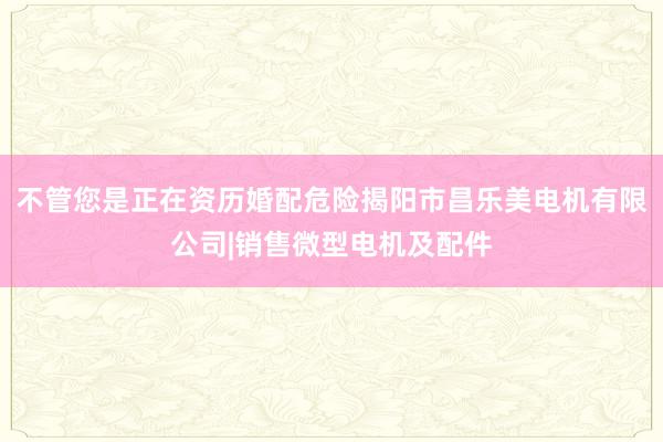 不管您是正在资历婚配危险揭阳市昌乐美电机有限公司|销售微型电机及配件