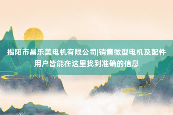 揭阳市昌乐美电机有限公司|销售微型电机及配件用户皆能在这里找到准确的信息
